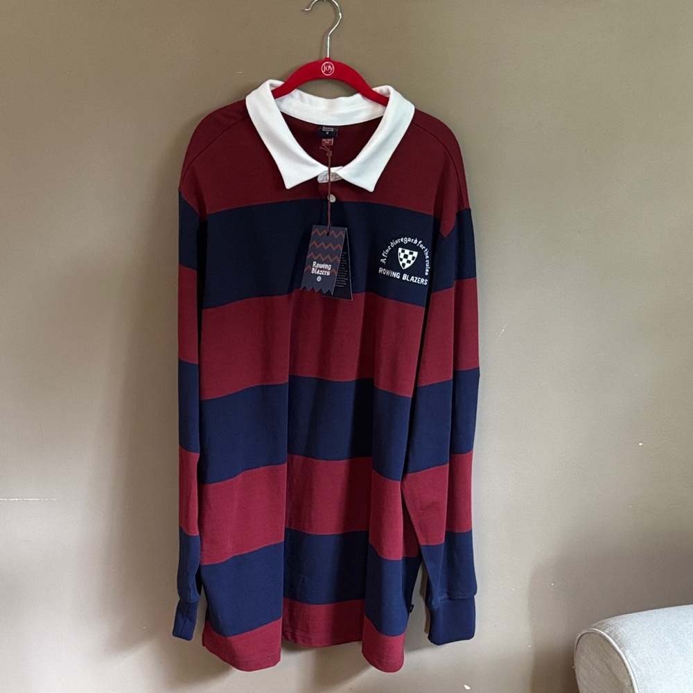 Rowing Blazers burgundy and navy Rugby Shirt